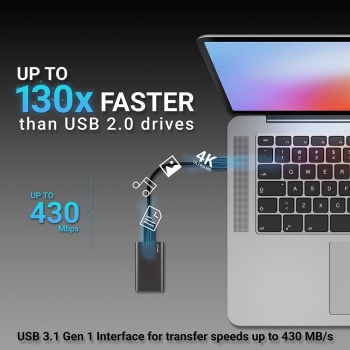 PNY CS1050 Elite 240GB Externe SSD USB 3.1, Lesegeschwindigkeit bis zu 430 MB/s