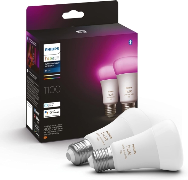 Philips Hue White & Color Ambiance E27 Doppelpack 2x806lm