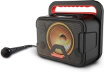 Motorola Sound ROKR 810 / Sonic Maxx 810 - Kabelloser Lautsprecher - 40 Watt - Bluetooth 5.0 - LED - Karaoke-Mikrofon - Wasserdicht - Schwarz